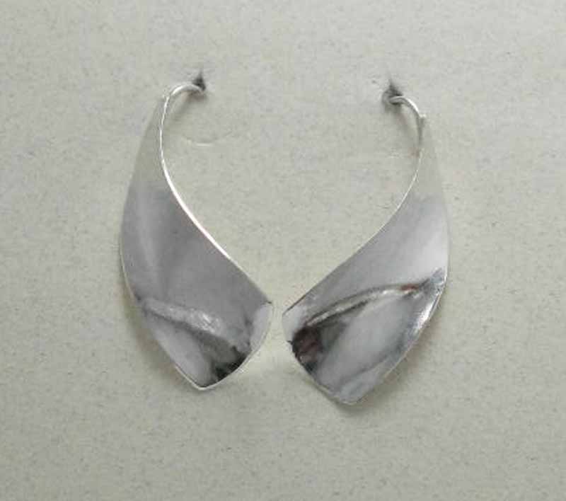 Curved Wedge Earrings in Sterling Silver